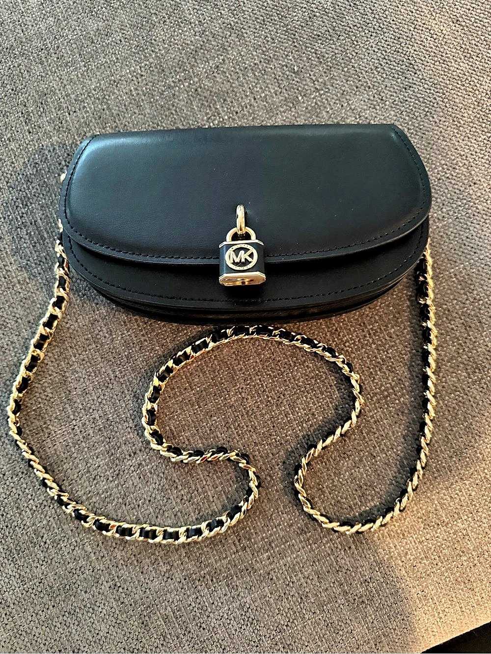Michael Kors Padlock Chain Crossbody Bag Black